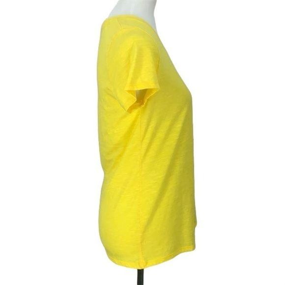 Bobbie Brooks‎ Women's Yellow V-Neck Plain Short Sleeve Tee Shirt Size Medium M - Picture 2 of 7